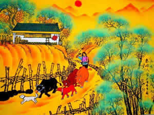 One Day Xian Art Tour of Huxian Farmer Paintings with Lunch Included 