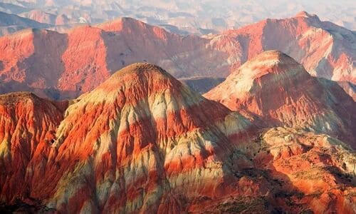 Breathtaking ink-style Danxia rock formations in Lanzhou, showcasing unique colors and natural geological beauty